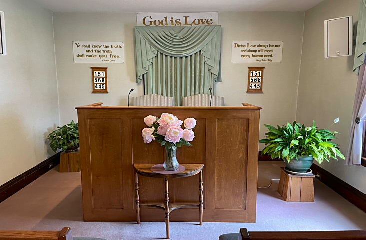 Podium of the Glastonbury Christian Science Church